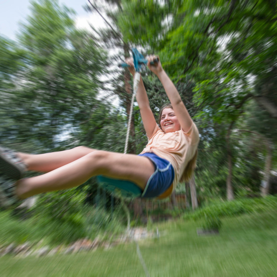 Trelines Zipline Quickset With Brake - Easy Setup and Takedown 30m