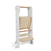 My Duckling Deluxe Folding Adjustable Learning Tower - White/Natural