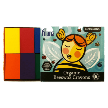 Filana Organic Beeswax Crayons, 8 Standard Blocks with Brown/Black