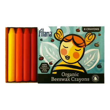 Filana Organic Beeswax Crayons, 8 Rainbow Sticks