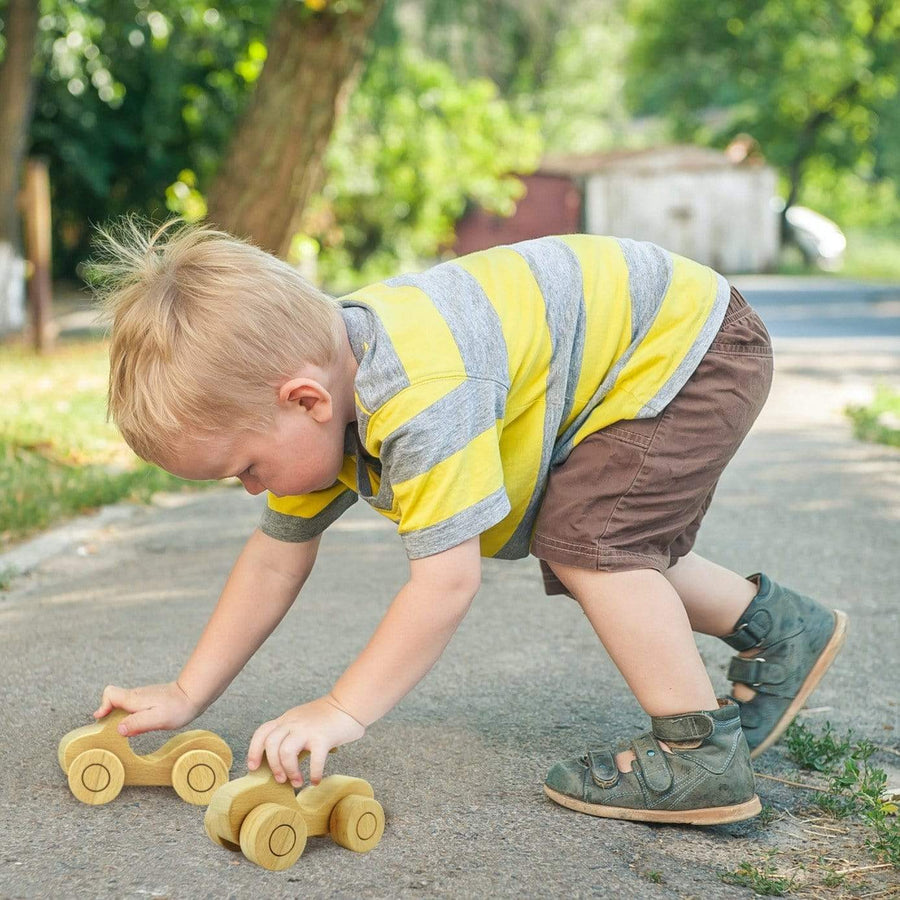 Freckled Frog Wooden Car with handle