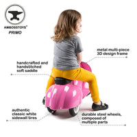 Ambosstoys Primo Classic Pink Ride-On  (Leather Seat)