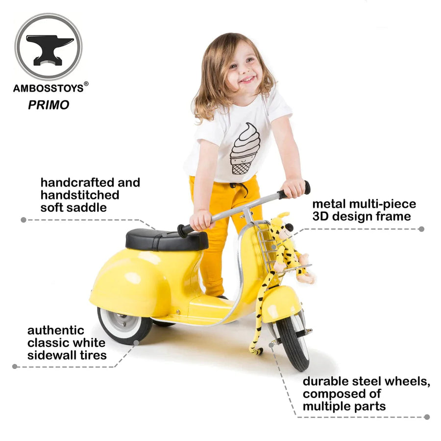 Ambosstoys Primo Classic Yellow Ride-On  (Leather Seat)