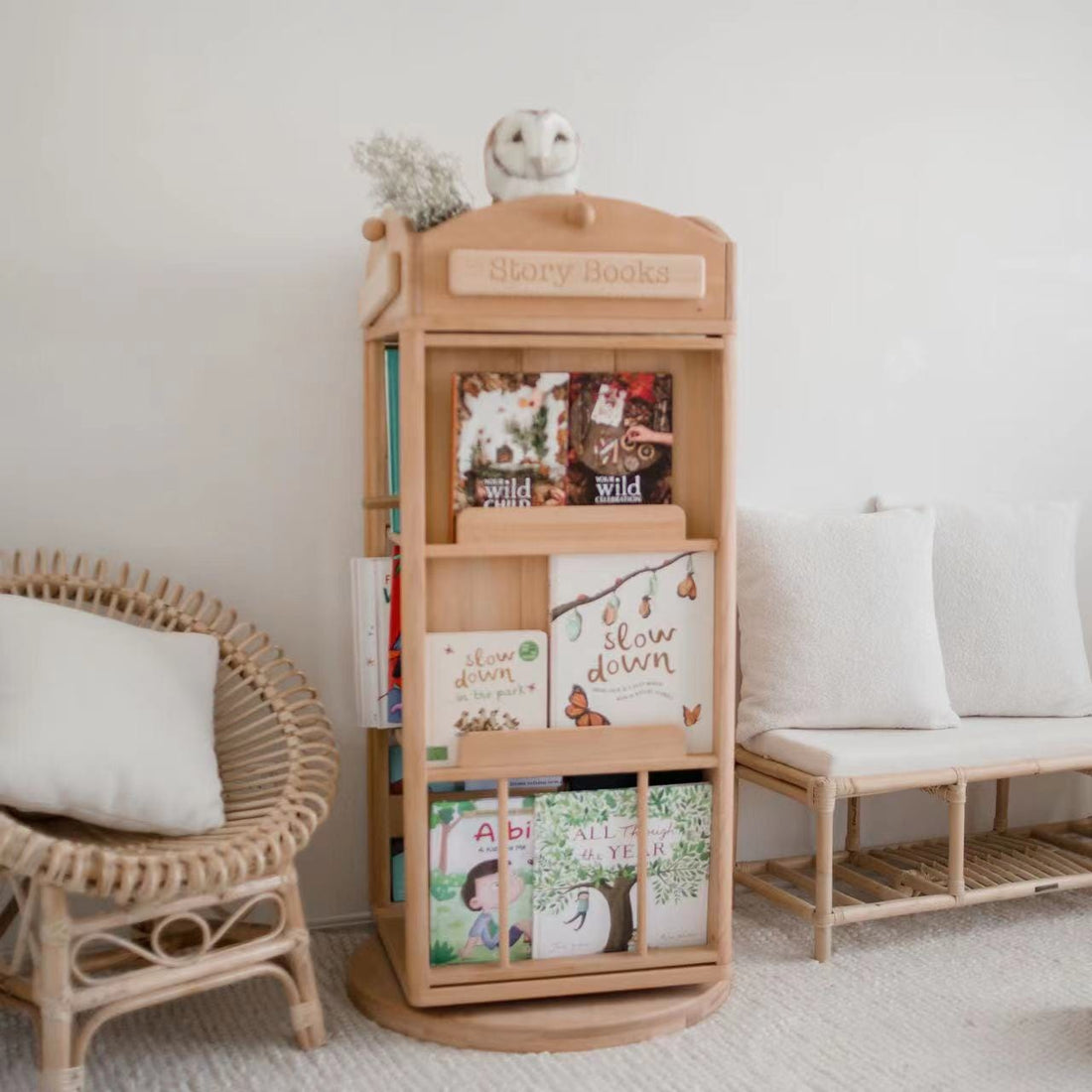 My Duckling Rotating Solid Wood Bookcase - London