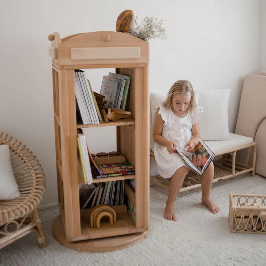 My Duckling Rotating Solid Wood Bookcase - London