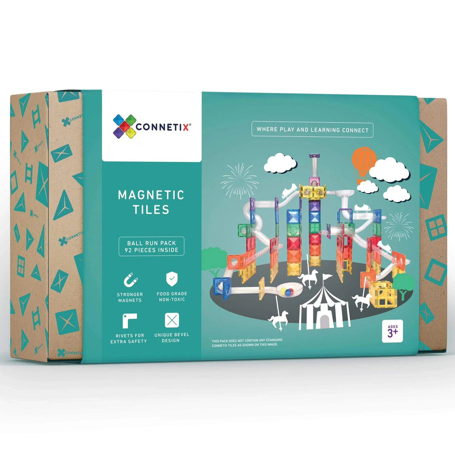 Connetix Tiles 92 Piece Rainbow Ball Run Pack