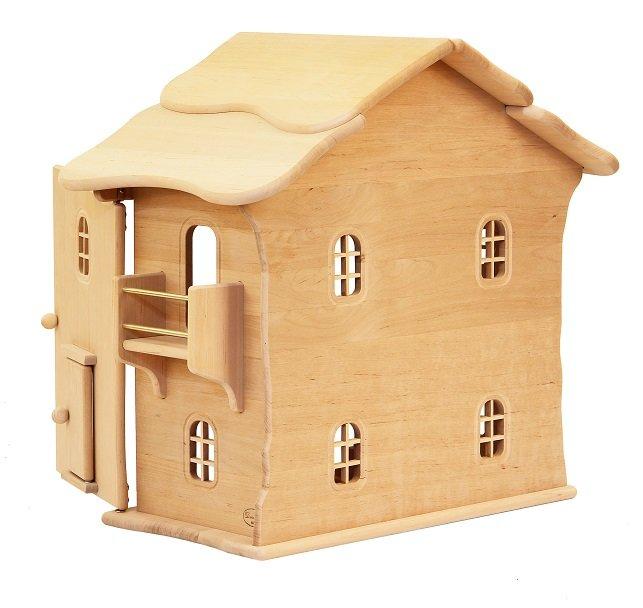 Drewart Doll House with Doors  Natural Roof