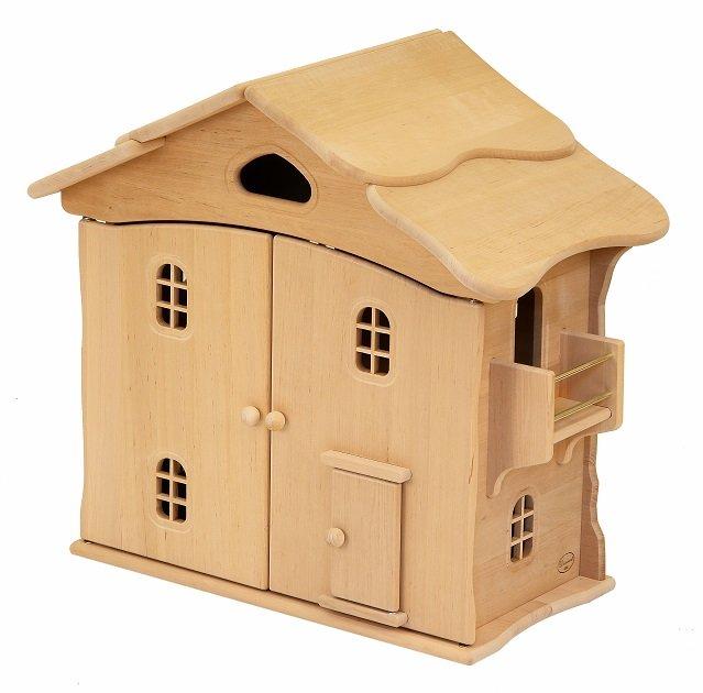Drewart Doll House with Doors  Natural Roof
