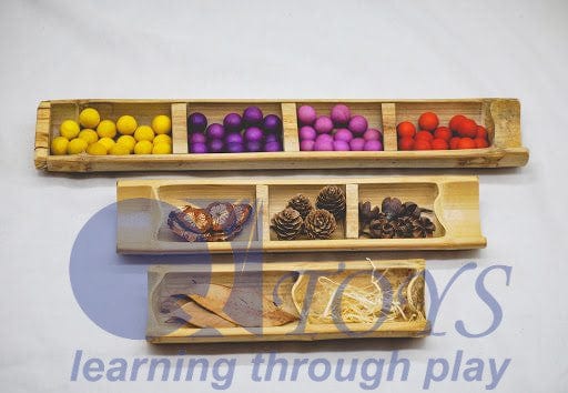 QToys Bamboo Sorting Trays Set Of 3