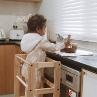 My Duckling Solid Wood Adjustable Learning Tower 3in1 - Deluxe(Rectangle Stool Handle)