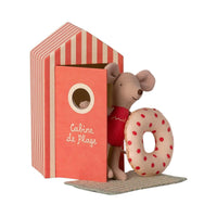 Maileg Little Sister Beach Mouse in Cabin