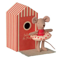 Maileg Little Sister Beach Mouse in Cabin