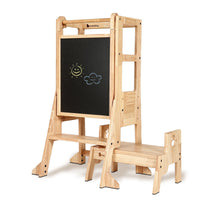 My Duckling Solid Wood Adjustable Learning Tower 3in1 - Deluxe (Duck Stool Handle)