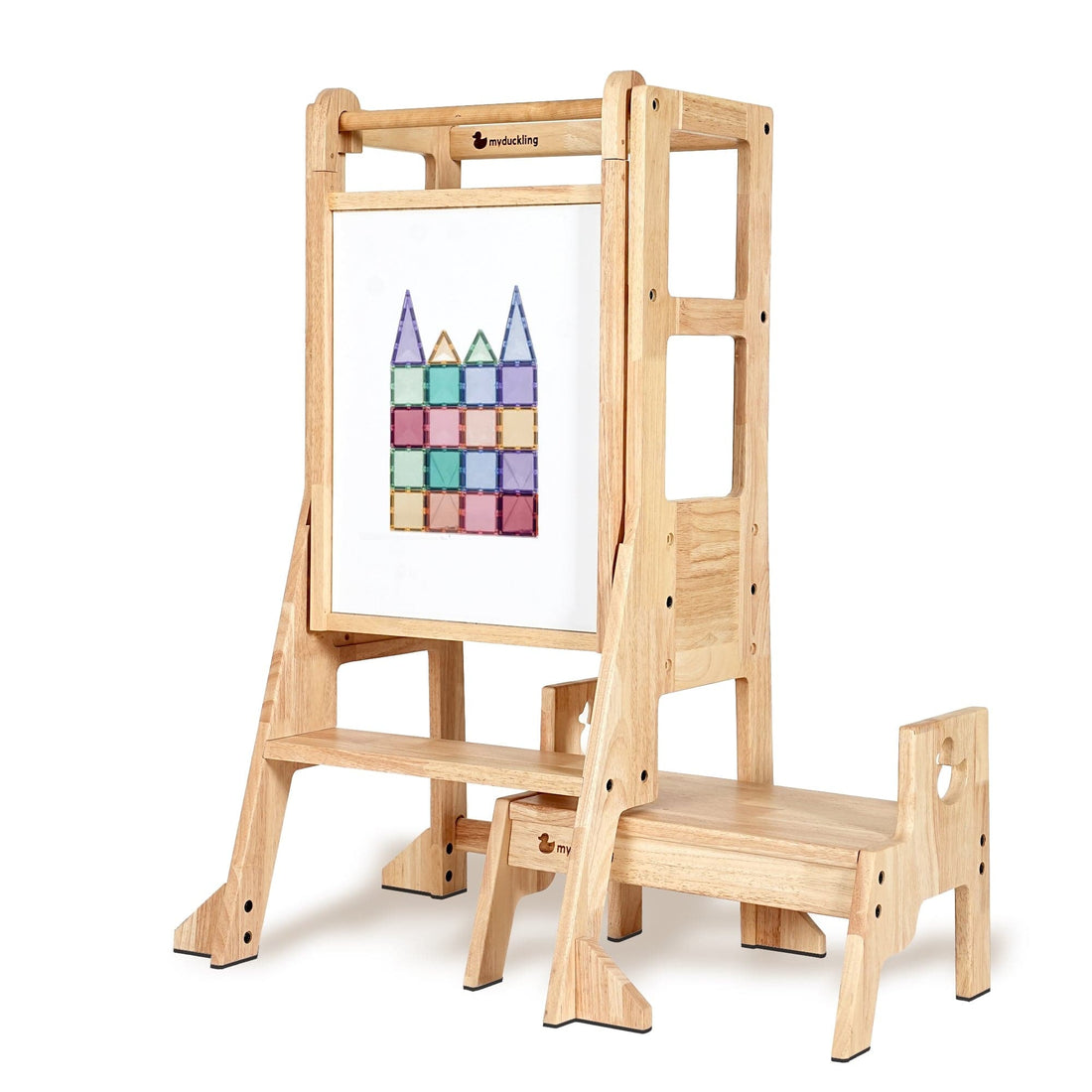 My Duckling Solid Wood Adjustable Learning Tower 3in1 - Deluxe (Duck Stool Handle)