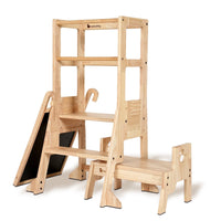 My Duckling Solid Wood Adjustable Learning Tower 3in1 - Deluxe (Duck Stool Handle)