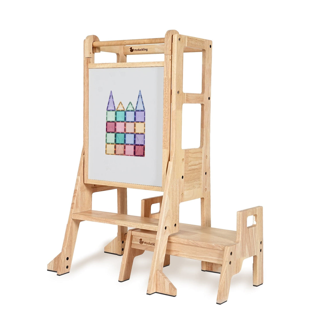 My Duckling Solid Wood Adjustable Learning Tower 3in1 - Deluxe(Rectangle Stool Handle)