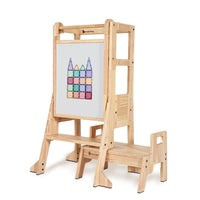 My Duckling Solid Wood Adjustable Learning Tower 3in1 - Deluxe(Rectangle Stool Handle)