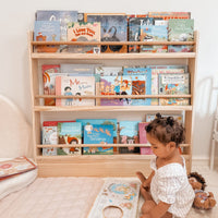 My Duckling NALA 3 Tier Adjustable Solid Wood Bookshelf