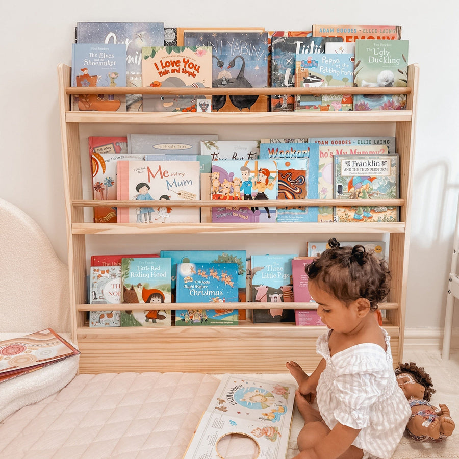 My Duckling NALA 3 Tier Adjustable Solid Wood Bookshelf