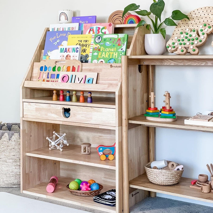 My Duckling Solid Wood 2in1 Display Bookcase (Bear)
