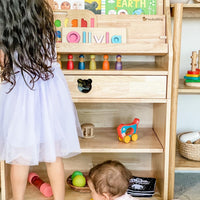 My Duckling Solid Wood 2in1 Display Bookcase (Bear)