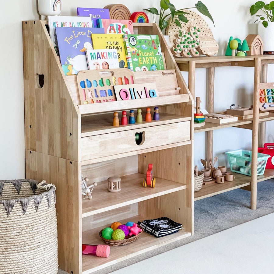 My Duckling Solid Wood 2in1 Display Bookcase (Bear)