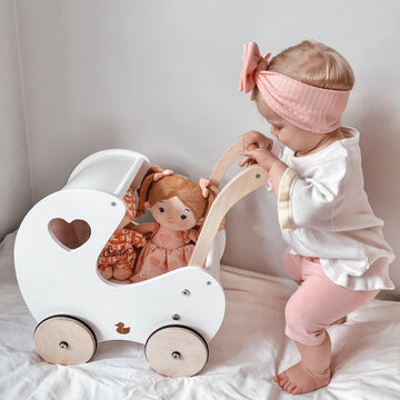 My Duckling Isla Doll Pram Walker - White (Mid August Pre-Order)