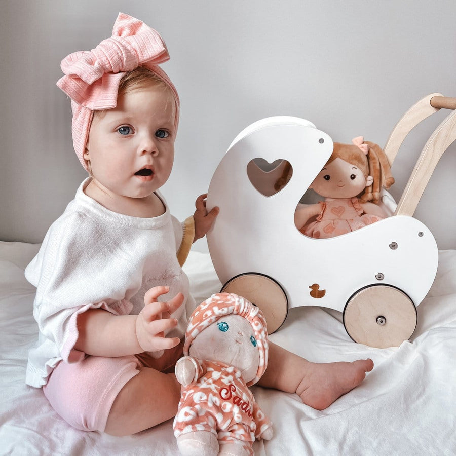 My Duckling Isla Doll Pram Walker - White (Mid August Pre-Order)