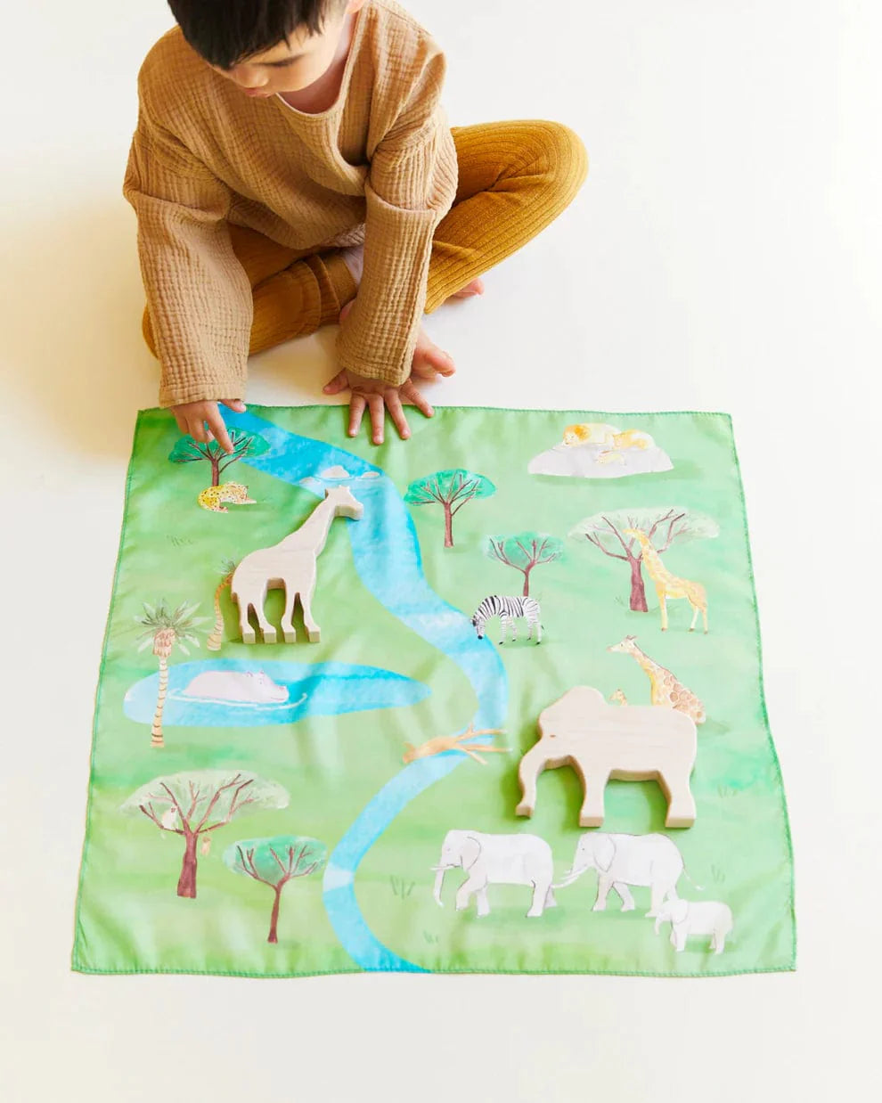 Sarah's Silks Mini Playsilk - Safari Playmap