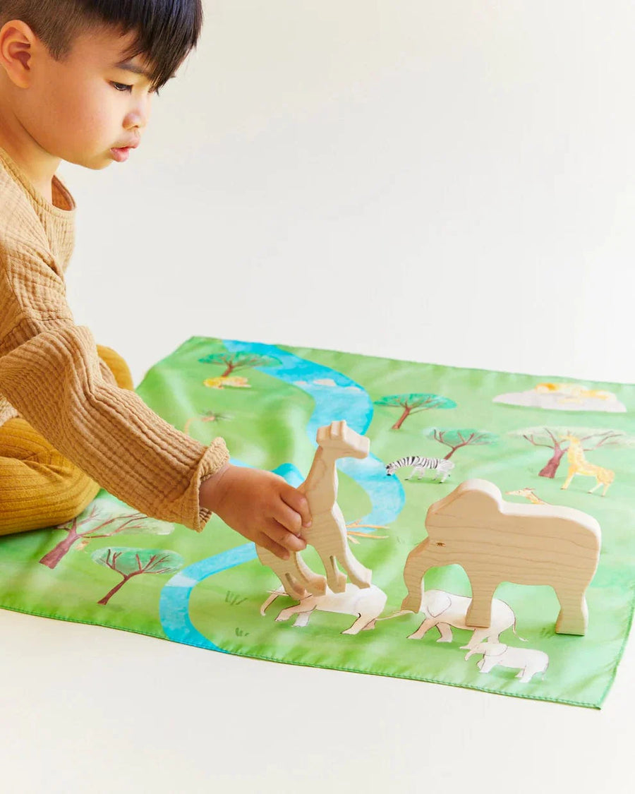 Sarah's Silks Mini Playsilk - Safari Playmap