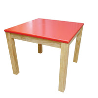 QToys Red Top Timber Table with 2 Matching Chairs