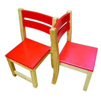 QToys Red Top Timber Table with 2 Matching Chairs