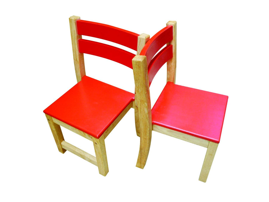 QToys Red Top Timber Table with 2 Matching Chairs