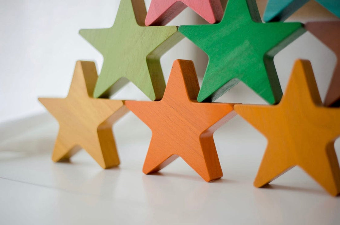QToys Wooden Stars Set of 10