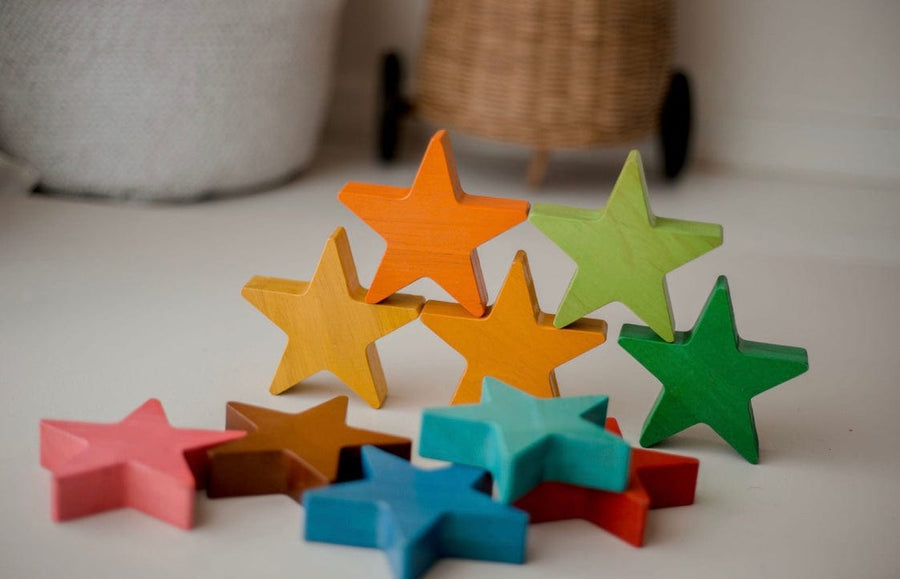 QToys Wooden Stars Set of 10