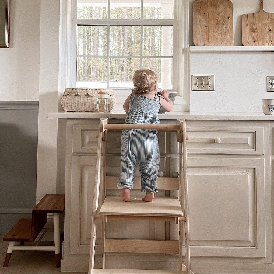 My Duckling Deluxe Folding Adjustable Learning Tower - Natural (Mid August Pre-Order)