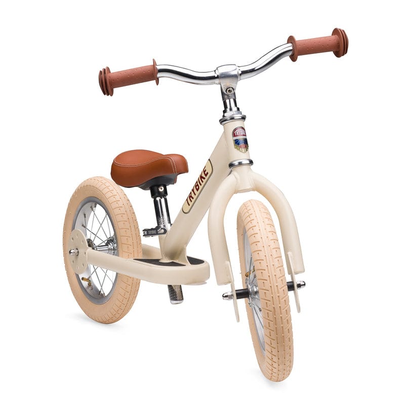 Trybike 2 In 1 Steel Balance Bike - Cream (New Colour)