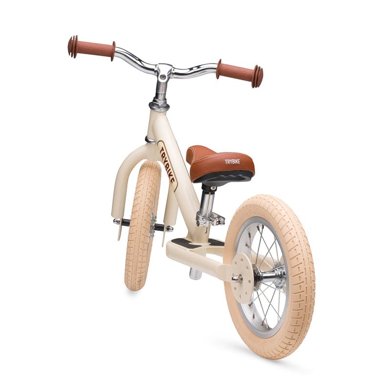Trybike 2 In 1 Steel Balance Bike - Cream (New Colour)