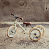 Trybike 2 In 1 Steel Balance Bike - Cream (New Colour)