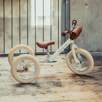 Trybike 2 In 1 Steel Balance Bike - Cream (New Colour)