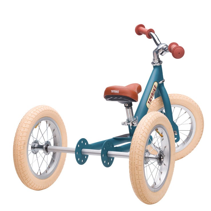 Trybike 2 in 1 Vintage Steel Balance Bike - Blue