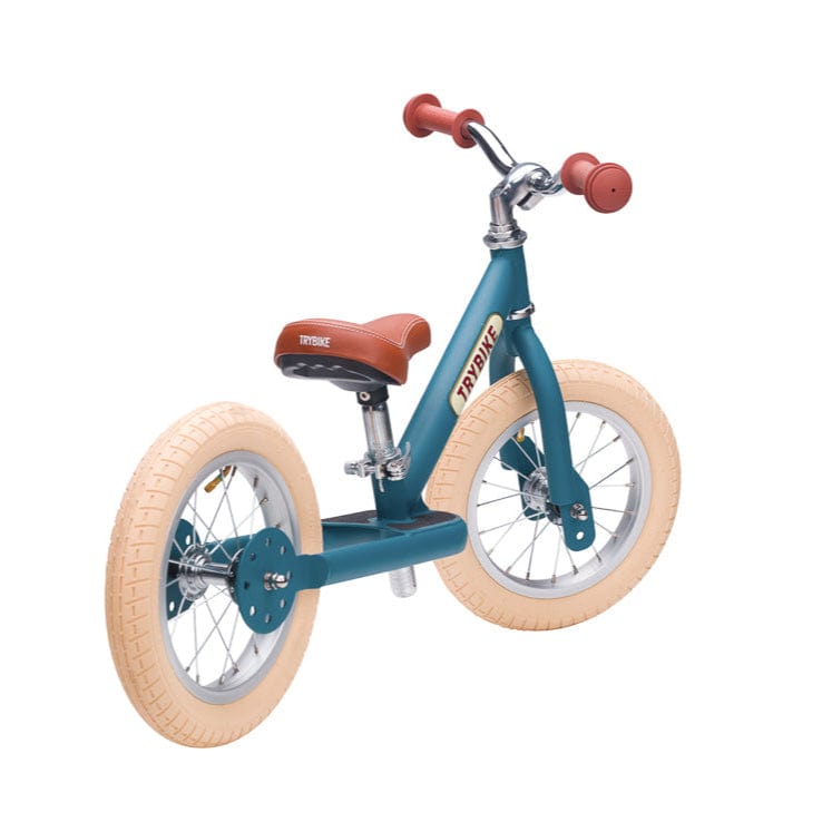 Trybike 2 in 1 Vintage Steel Balance Bike - Blue
