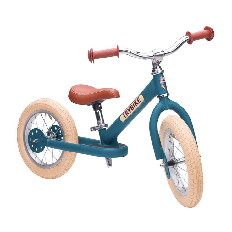Trybike 2 in 1 Vintage Steel Balance Bike - Blue