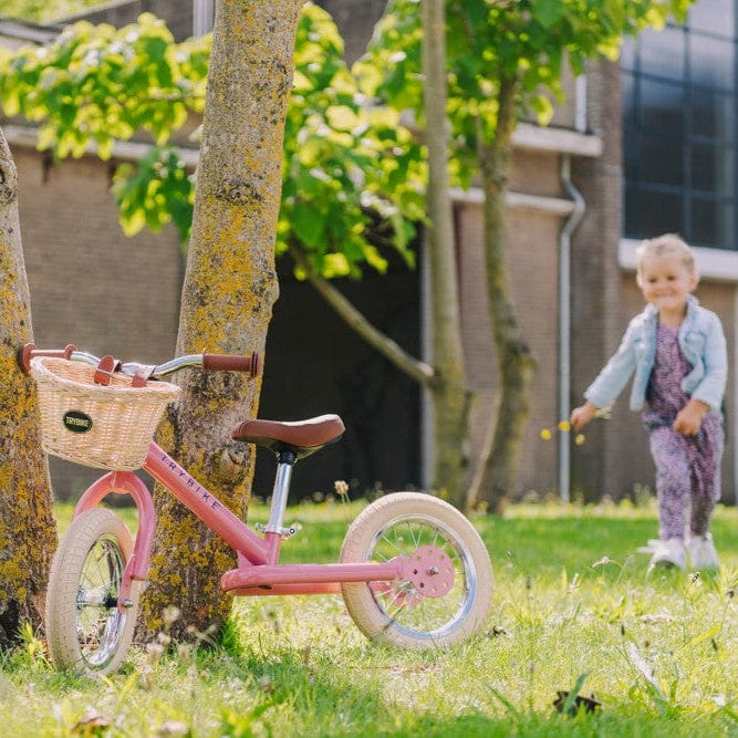 Trybike 2 in 1 Vintage Steel Balance Bike - Pink
