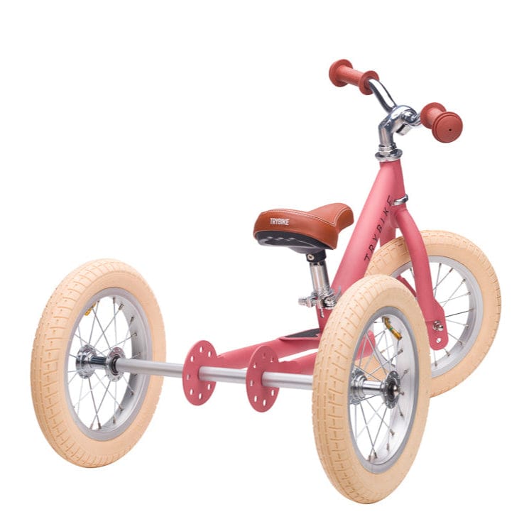 Trybike 2 in 1 Vintage Steel Balance Bike - Pink