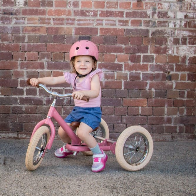 Trybike 2 in 1 Vintage Steel Balance Bike - Pink
