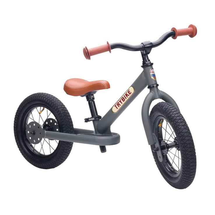 Trybike 2 in 1 Steel Balance Bike - Grey