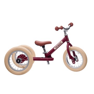 Trybike 2 in 1 Vintage Steel Balance Bike - Red