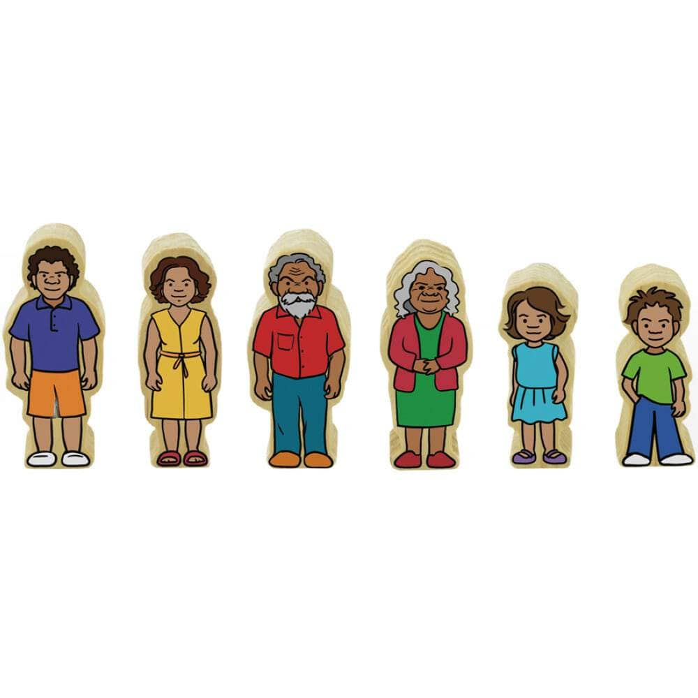 Freckled Frog Indigenous Family - Wooden Set of 6