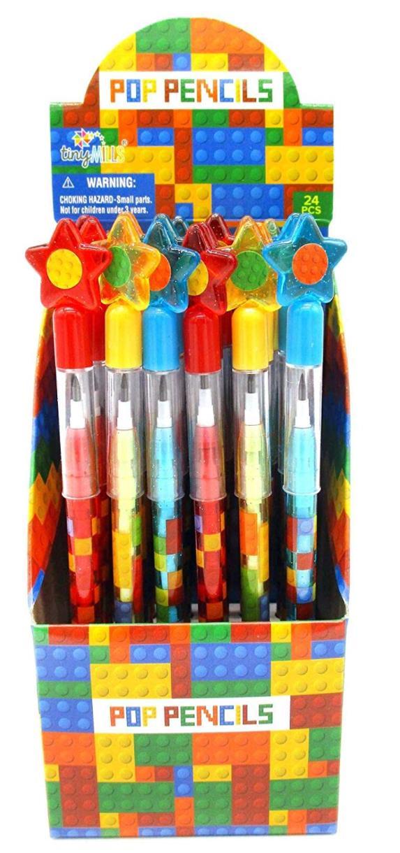 Tiny Mills - Building Blocks Brick Multi Point Pencils (24pcs)